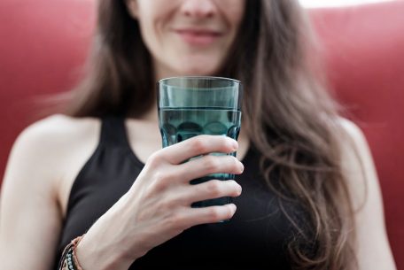 a glass of fresh water